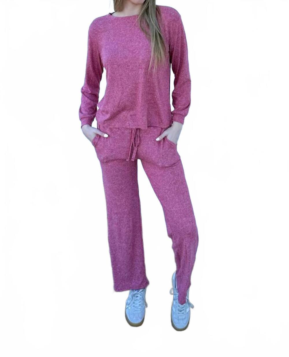 NEW ZENANA soft lounge pants in pink
